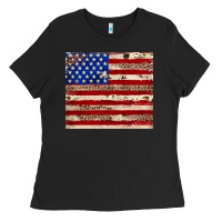 Black American flag leopard cowhide Ladies Tee - JahusDesignShop