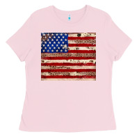 American Flag Leopard Cowhide Ladies Tee | Teevron