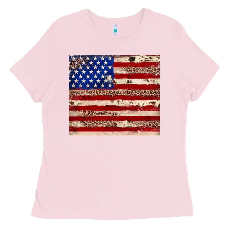 American Flag Leopard Cowhide Ladies Tee by JahusDesignShop | Teevron