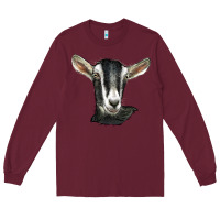 Burgundy alpine goat head Long Sleeve Tee - LillyAllenDesigns