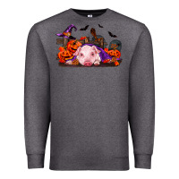 Charcoal Heather Halloween Baby Pig Premium Sweatshirt - RanaPortraitStore