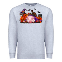 Heather Grey Halloween Baby Pig Premium Sweatshirt - RanaPortraitStore