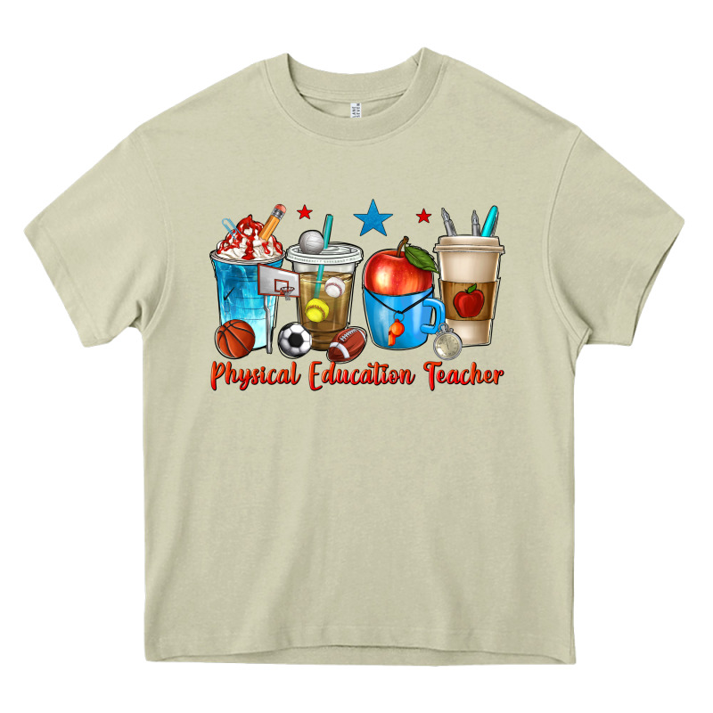 Physical Education Teacher Coffee Cups Heavy Core Tee by texasbilliewilder | Teevron