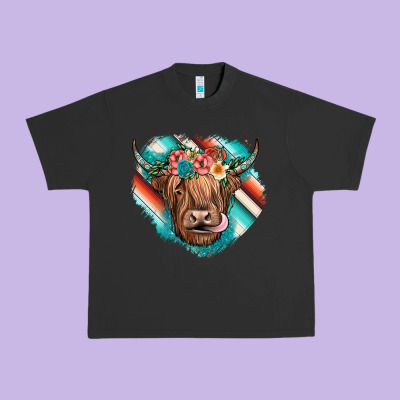 Highland Cow Serape Urban Heavy Tee Designed By Jahusdesignshop
