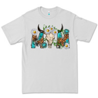Dove Grey mom with bull skull Premium Tee - texasbilliewilder