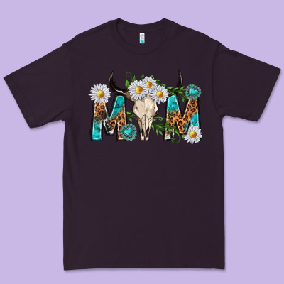 Mom With Bull Skull Premium Tee Designed By Texasbilliewilder