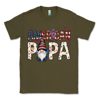 Army Green american papa with gnome Classic Tee - NancyCooperArtShop