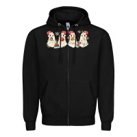 Black pantasmas mexican christmas ghosts Zipper Hoodie - MaliasSmallBusiness