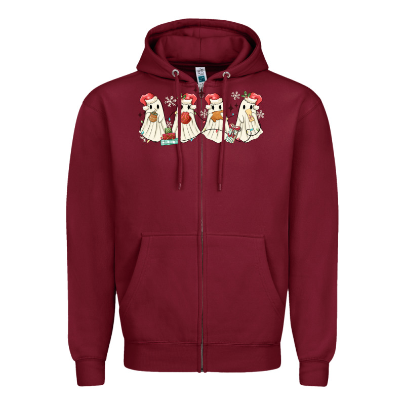 Pantasmas Mexican Christmas Ghosts Zipper Hoodie by MaliasSmallBusiness | Teevron