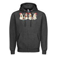 Charcoal Heather pantasmas mexican christmas ghosts Zipper Hoodie - MaliasSmallBusiness