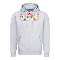 Heather Grey pantasmas mexican christmas ghosts Zipper Hoodie - MaliasSmallBusiness