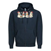 Navy pantasmas mexican christmas ghosts Zipper Hoodie - MaliasSmallBusiness
