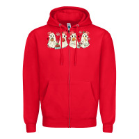 Red pantasmas mexican christmas ghosts Zipper Hoodie - MaliasSmallBusiness