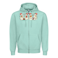 Seafoam pantasmas mexican christmas ghosts Zipper Hoodie - MaliasSmallBusiness
