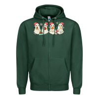 Sports Green pantasmas mexican christmas ghosts Zipper Hoodie - MaliasSmallBusiness
