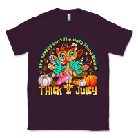 Plum The Turkey Ain’t The Only Thing Lookin Thick & J Classic Tee - CowhideDigitalArt