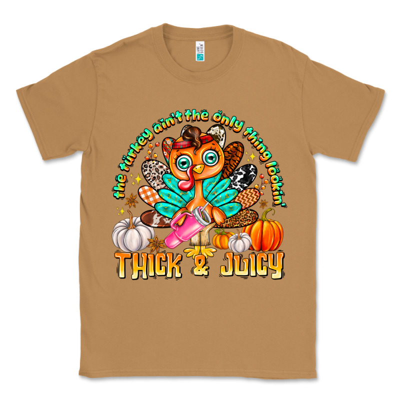 The Turkey Ain’t The Only Thing Lookin Thick & J Classic Tee by CowhideDigitalArt | Teevron