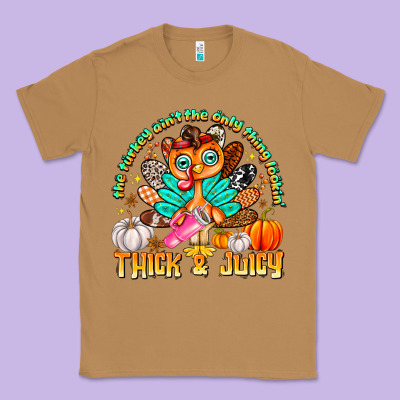 The Turkey Ain’t The Only Thing Lookin Thick & J Classic Tee Designed By Cowhidedigitalart