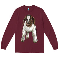 Burgundy baby boer goat Long Sleeve Tee - LillyAllenDesigns