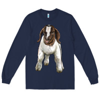 Navy baby boer goat Long Sleeve Tee - LillyAllenDesigns