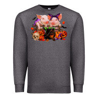 Charcoal Heather halloween pigs Premium Sweatshirt - RanaPortraitStore