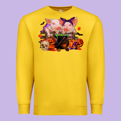 Halloween Pigs Premium Sweatshirt Designed By Ranaportraitstore