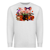 Oatmeal Heather halloween pigs Premium Sweatshirt - RanaPortraitStore