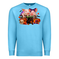 Ocean Blue halloween pigs Premium Sweatshirt - RanaPortraitStore