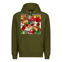 Army Green mexican  seamless pattern Premium Hoodie - texasbilliewilder
