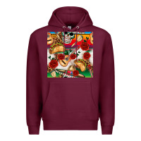 Burgundy mexican  seamless pattern Premium Hoodie - texasbilliewilder