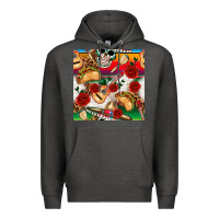 Charcoal Heather mexican  seamless pattern Premium Hoodie - texasbilliewilder