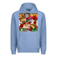 Colony Blue mexican  seamless pattern Premium Hoodie - texasbilliewilder