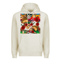 Oatmeal Heather mexican  seamless pattern Premium Hoodie - texasbilliewilder