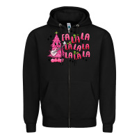 Black pink christmas fa la la Zipper Hoodie - MaliasSmallBusiness