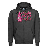 Charcoal Heather pink christmas fa la la Zipper Hoodie - MaliasSmallBusiness
