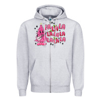 Heather Grey pink christmas fa la la Zipper Hoodie - MaliasSmallBusiness