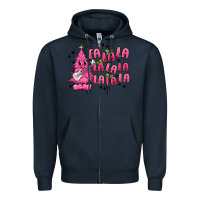 Navy pink christmas fa la la Zipper Hoodie - MaliasSmallBusiness