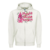 Oatmeal Heather pink christmas fa la la Zipper Hoodie - MaliasSmallBusiness