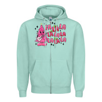 Seafoam pink christmas fa la la Zipper Hoodie - MaliasSmallBusiness