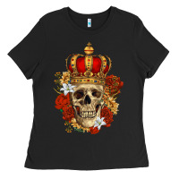 Black Skull King Ladies Tee - RanaPortraitStore
