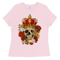 Bubblegum Pink Skull King Ladies Tee - RanaPortraitStore