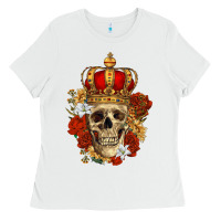 White Skull King Ladies Tee - RanaPortraitStore