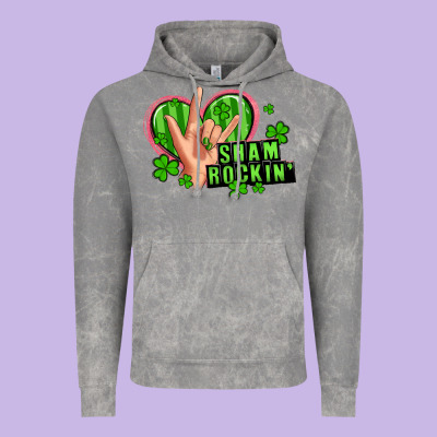 Shamrockin' Rock N Roll Female Hand Vintage Hoodie Designed By Artiststas