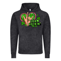 Vintage Black shamrockin' rock n roll female hand Vintage Hoodie - Artiststas