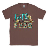 Chestnut faith over fear with cross Classic Tee - BarkalooDesign