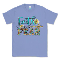 Colony Blue faith over fear with cross Classic Tee - BarkalooDesign