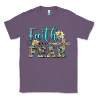 Lavender faith over fear with cross Classic Tee - BarkalooDesign