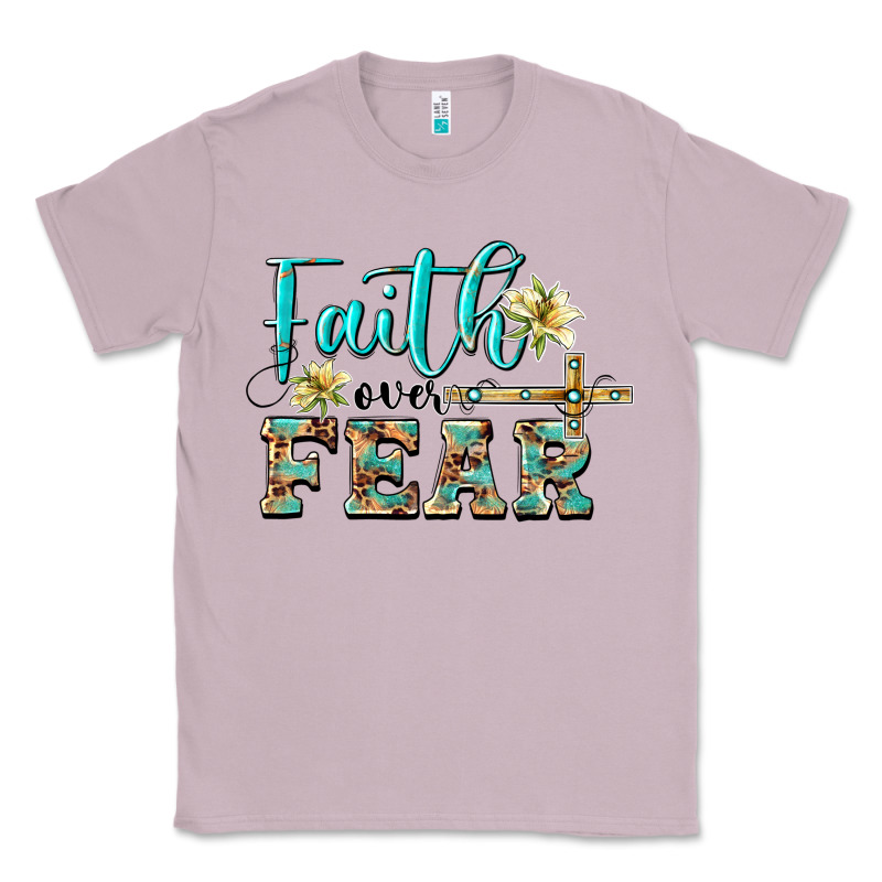 Faith Over Fear With Cross Classic Tee by BarkalooDesign | Teevron
