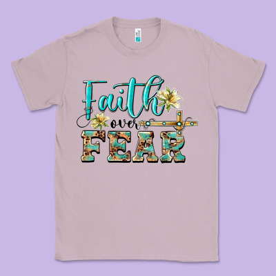 Faith Over Fear With Cross Classic Tee Designed By Barkaloodesign