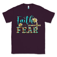 Plum faith over fear with cross Classic Tee - BarkalooDesign